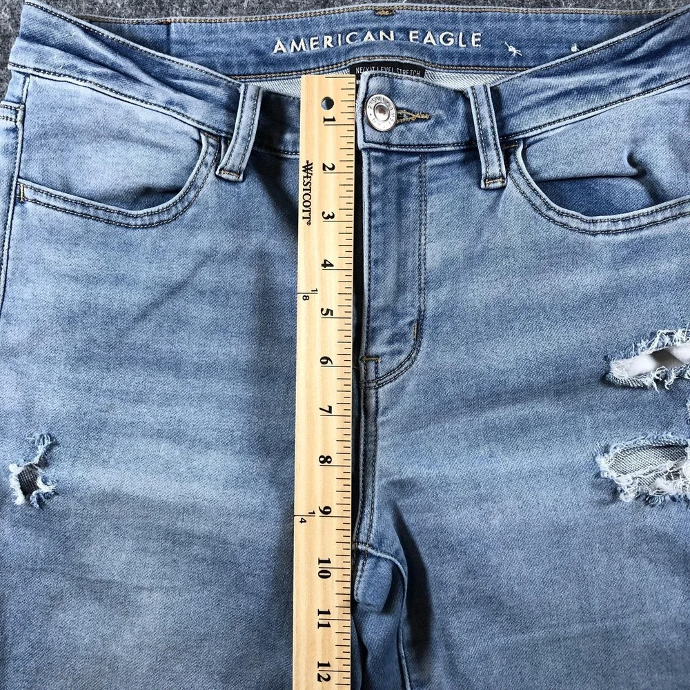 American Eagle Next Level Skinny Jeans Womens 8 Distressed Light‎ Wash